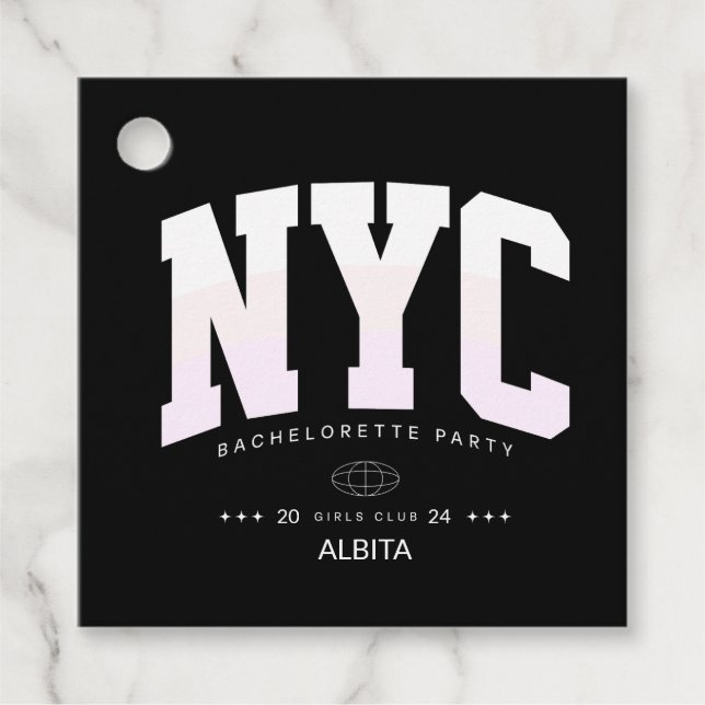 New York bachelorette Geschenkanhänger (Vorderseite)