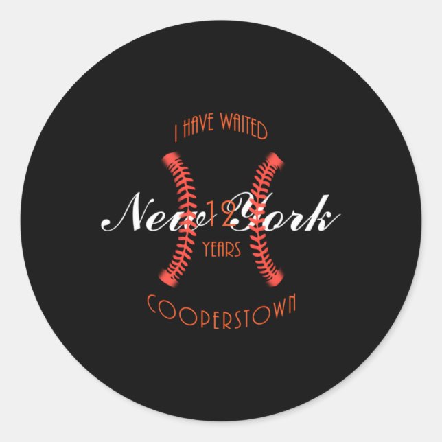 New York Baseball 12 Runder Aufkleber (Vorderseite)