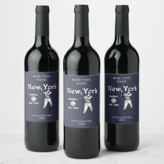 New York Baseball 2023 Retro Weinetikett