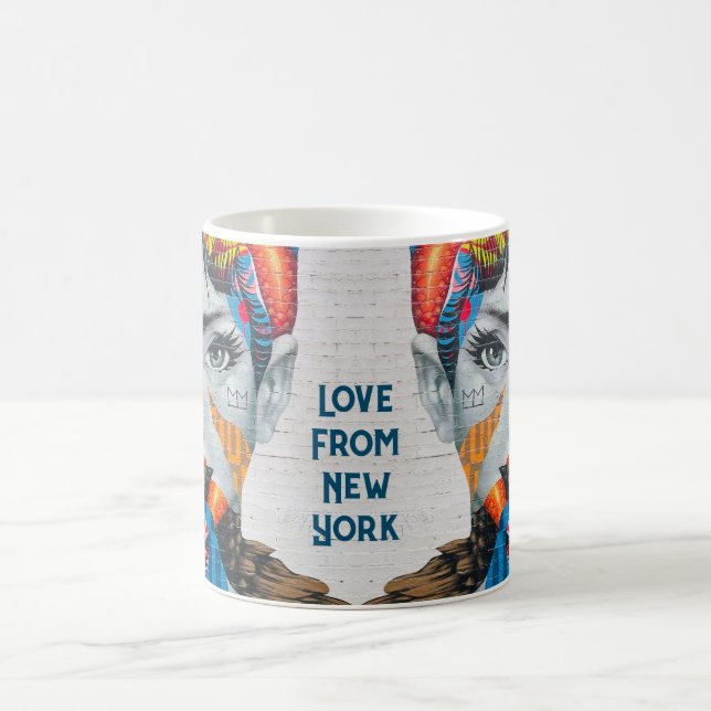 New York Beauty Woman Portrait Tasse (Mittel)
