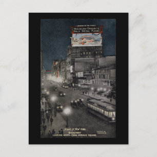 New York bei Nacht im Jahr 1910 Postkarte