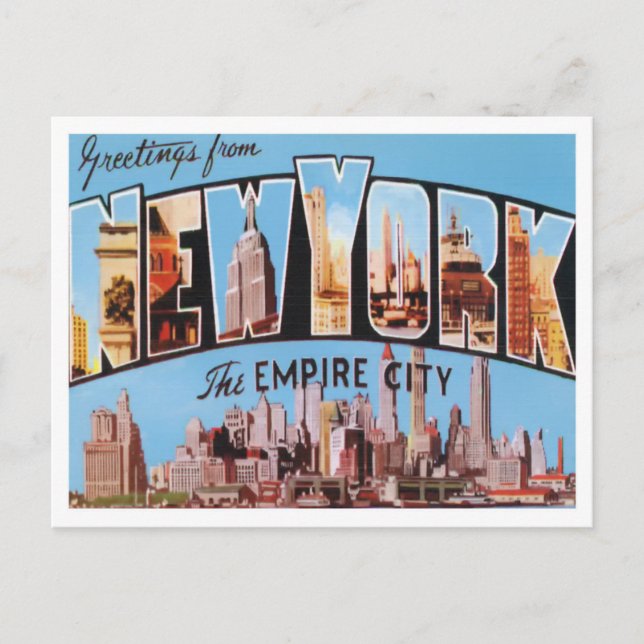 New York Big Letters Postcard Postkarte (Vorderseite)