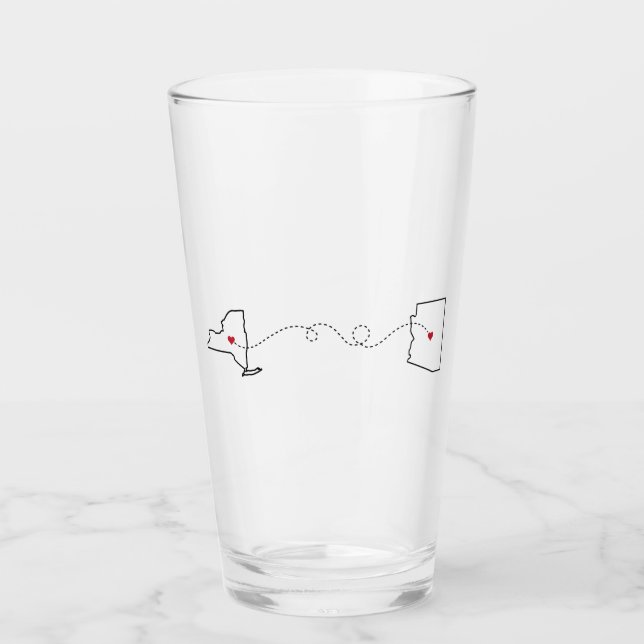 New York bis Arizona - Herz2Herz Glas (Vorderseite)