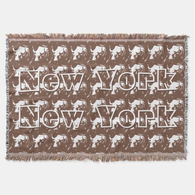 New York Blanket NYC Bull Statue Souvenir Blanket Decke (Vorderseite)
