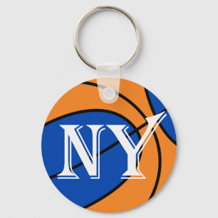 New York Blau Orange Basketball Schlüsselanhänger