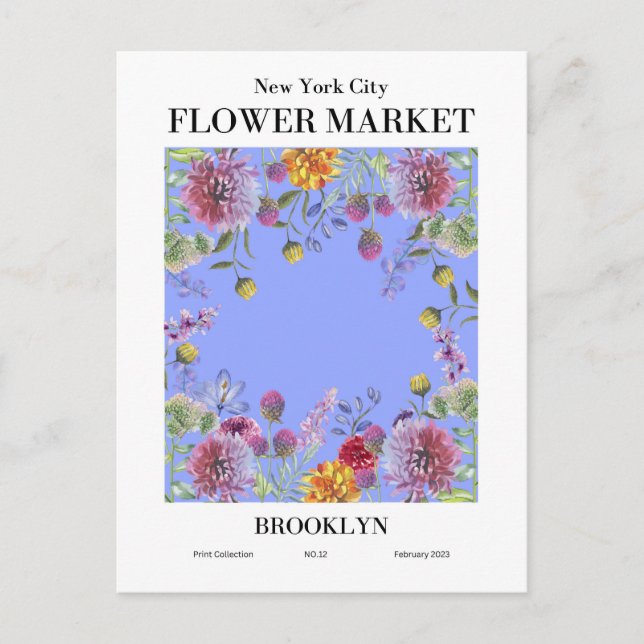 New York Blume Market, Brooklyn Postcard Postkarte (Vorderseite)
