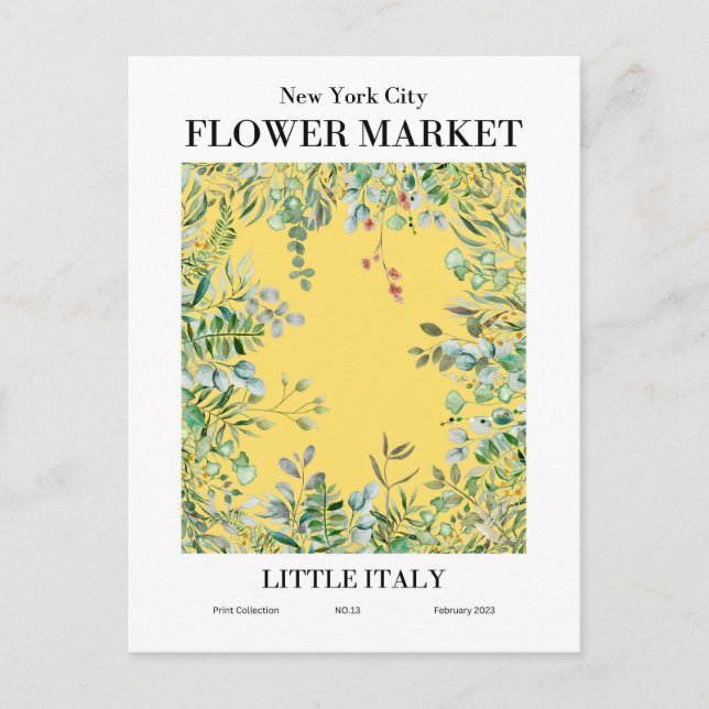 New York Blume Market, Little Italy Postcard Postkarte (Vorderseite)