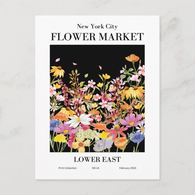 New York Blume Market, Lower East Postcard Postkarte (Vorderseite)
