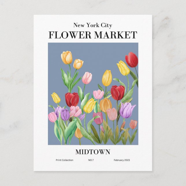 New York Blume Market, Midtown Postcard Postkarte (Vorderseite)