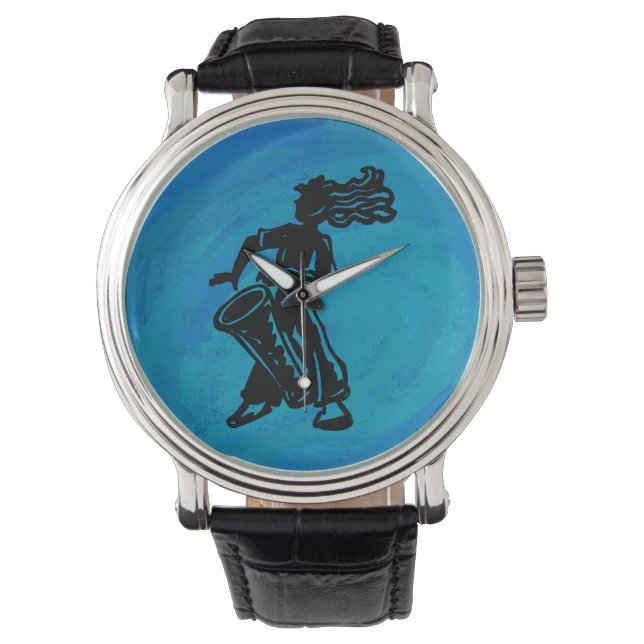 New York Boogie Nights Drum Blue Armbanduhr (Vorderseite)