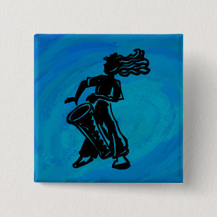 New York Boogie Nights Drum Blue Button
