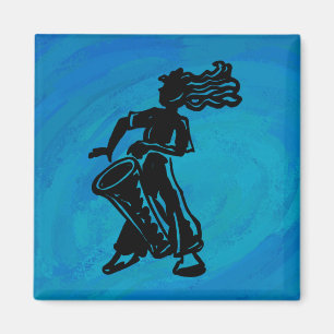 New York Boogie Nights Drum Blue Magnet