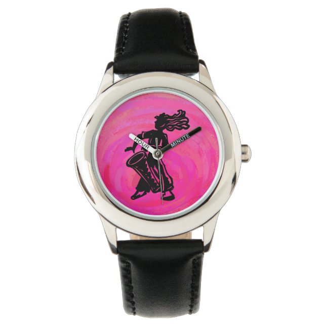 New York Boogie Nights Drum Hot Pink Armbanduhr (Vorderseite)