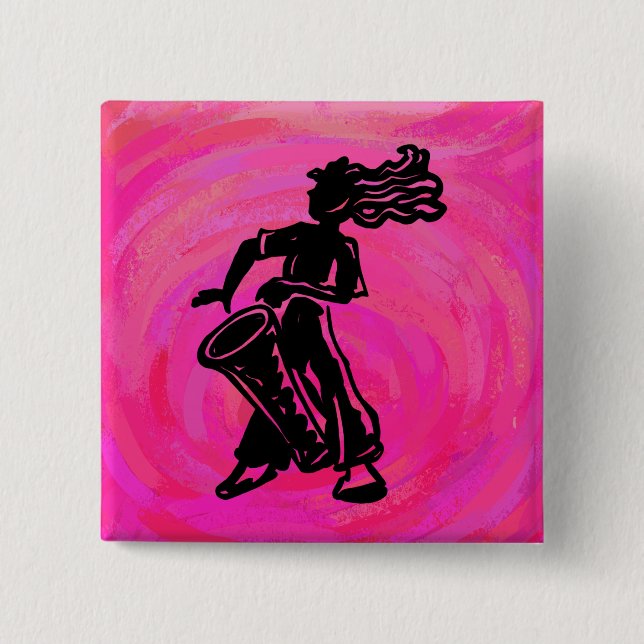 New York Boogie Nights Drum Hot Pink Button (Vorderseite)