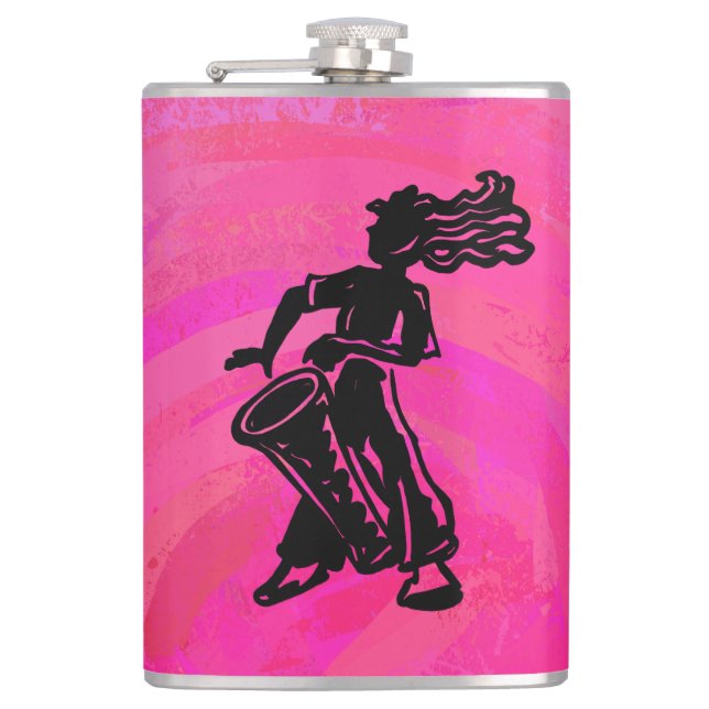 New York Boogie Nights Drum Hot Pink Flachmann (Vorderseite)