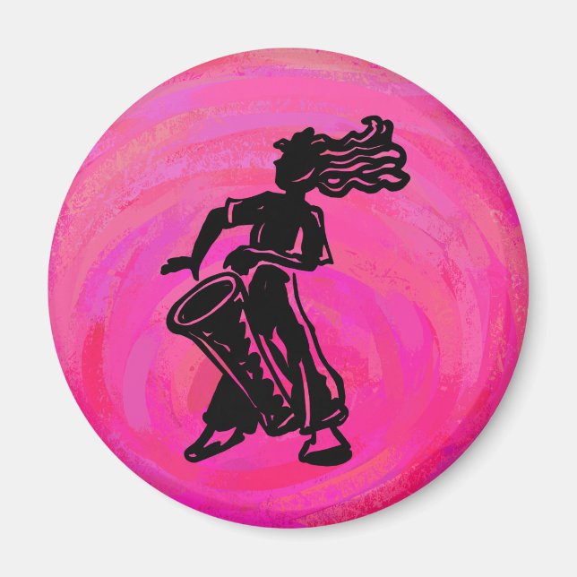 New York Boogie Nights Drum Hot Pink Magnet (Vorne)