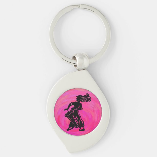 New York Boogie Nights Drum Hot Pink Schlüsselanhänger (Vorderseite)