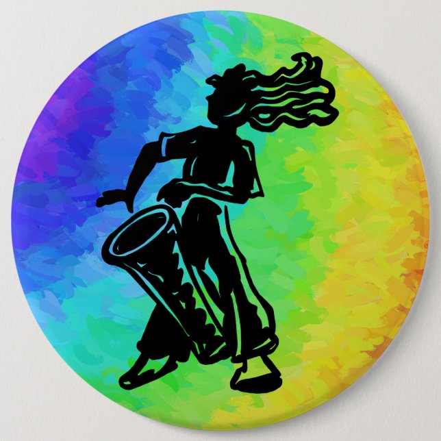 New York Boogie Nights Drum Rainbow Button (Vorderseite)