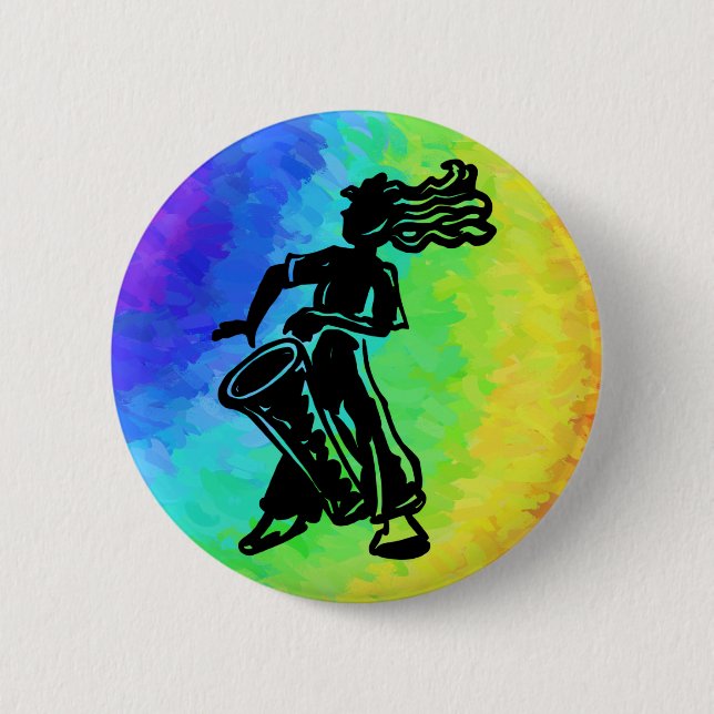 New York Boogie Nights Drum Rainbow Button (Vorderseite)