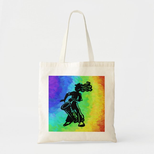 New York Boogie Nights Drum Rainbow Tragetasche (Vorne)