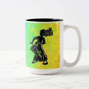 New York Boogie Nights Drum Rainbow Zweifarbige Tasse