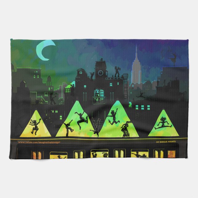 New York Boogie Nights Geschirrtuch (Horizontal)