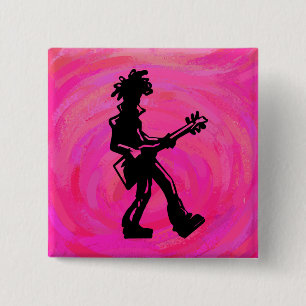 New York Boogie Nights Gitarre Hot Pink Button
