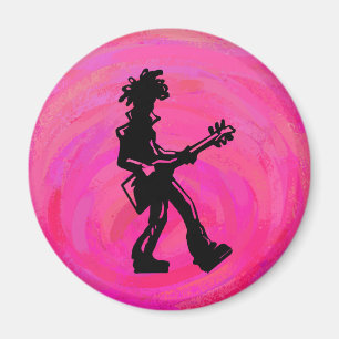 New York Boogie Nights Gitarre Hot Pink Magnet
