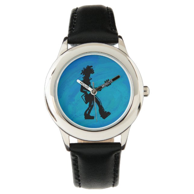 New York Boogie Nights Guitar Blue Armbanduhr (Vorderseite)