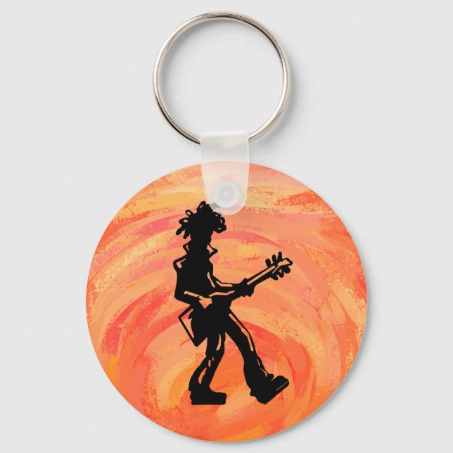 New York Boogie Nights Guitar Orange Schlüsselanhänger (Vorderseite)