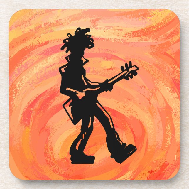 New York Boogie Nights Guitar Orange Untersetzer (Vorderseite)