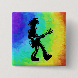 New York Boogie Nights Guitar Rainbow Button