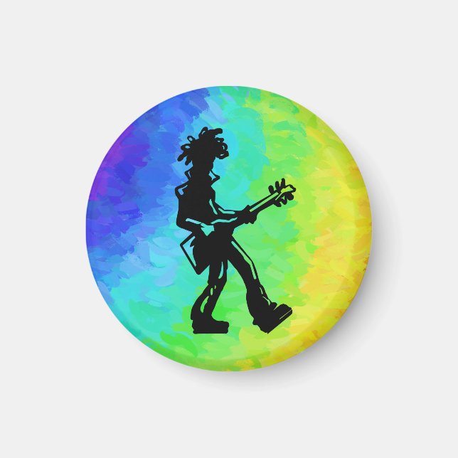 New York Boogie Nights Guitar Rainbow Magnet (Vorne)
