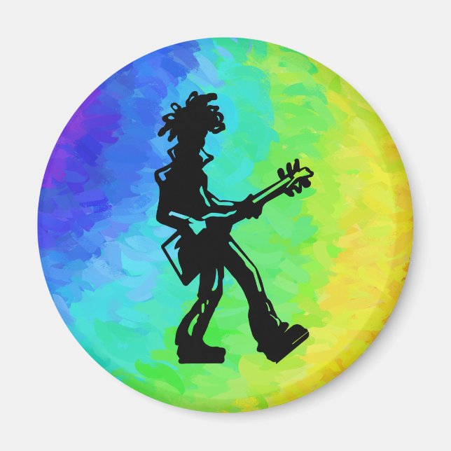 New York Boogie Nights Guitar Rainbow Magnet (Vorne)