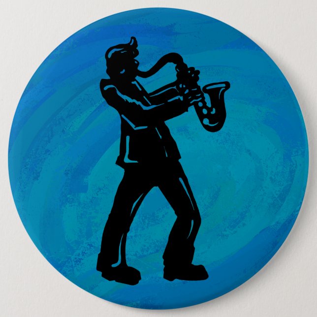 New York Boogie Nights Saxophon Blue Button (Vorderseite)