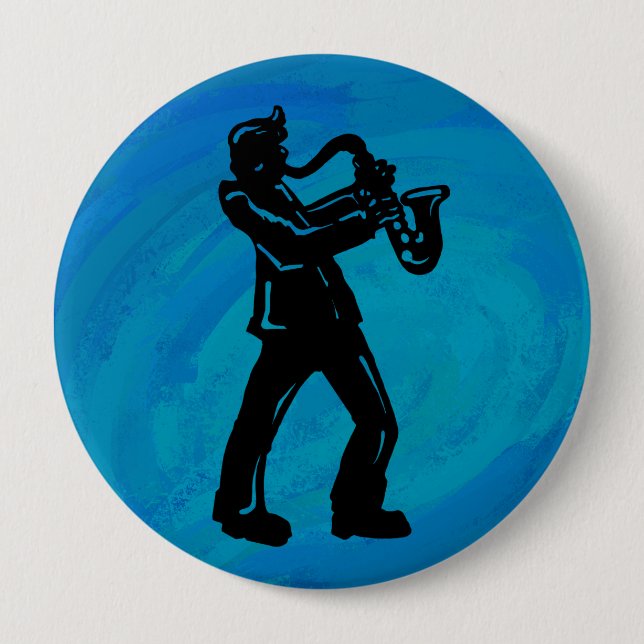 New York Boogie Nights Saxophon Blue Button (Vorderseite)