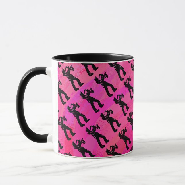 New York Boogie Nights Saxophon Hot Pink Tasse (Links)
