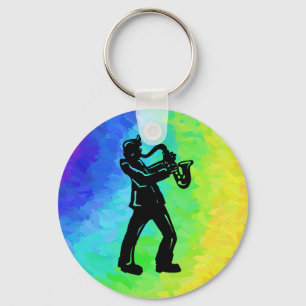 New York Boogie Nights Saxophon Rainbow Schlüsselanhänger