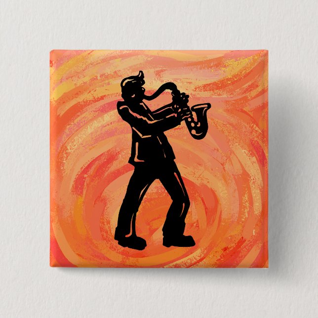 New York Boogie Nights Saxophone Orange Button (Vorderseite)