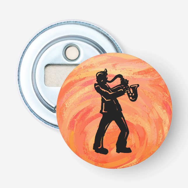 New York Boogie Nights Saxophone Orange Flaschenöffner (Vorderseite)