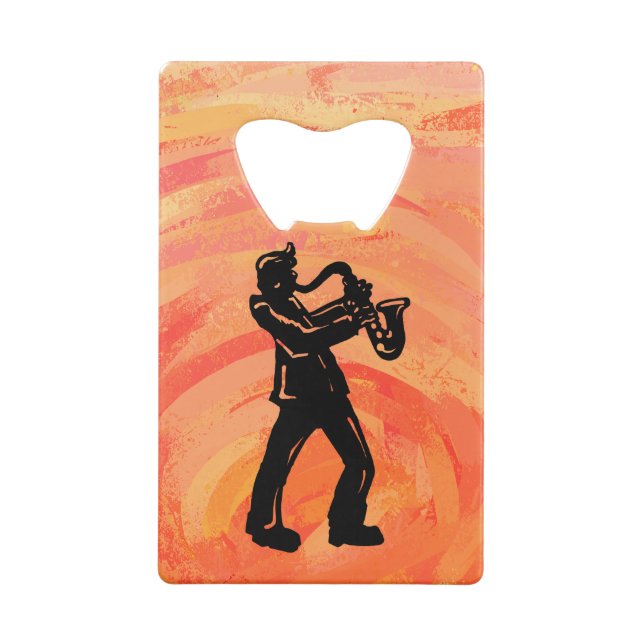 New York Boogie Nights Saxophone Orange Geldbeutel Flaschenöffner (Rückseite)