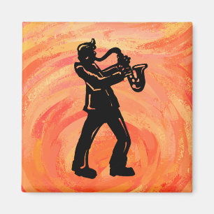 New York Boogie Nights Saxophone Orange Magnet