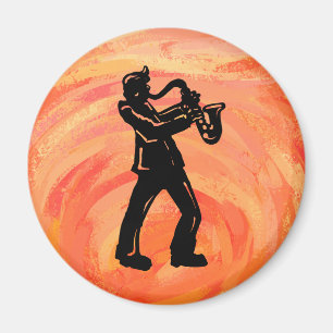 New York Boogie Nights Saxophone Orange Magnet