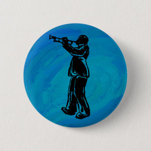 New York Boogie Nights Trumpet Blue Button