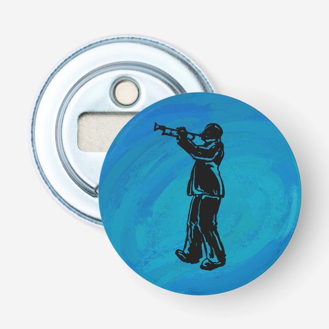 New York Boogie Nights Trumpet Blue Flaschenöffner (Vorderseite)