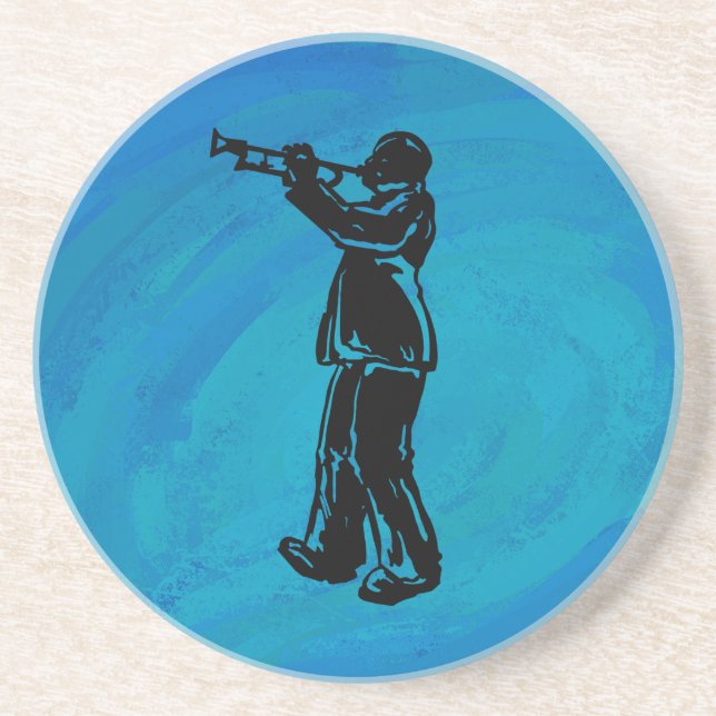 New York Boogie Nights Trumpet Blue Getränkeuntersetzer (Vorne)