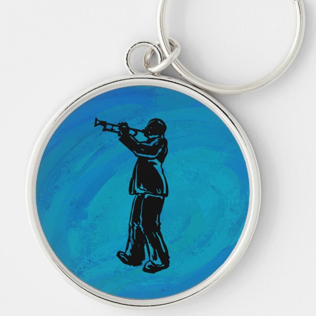 New York Boogie Nights Trumpet Blue Schlüsselanhänger (Vorne)