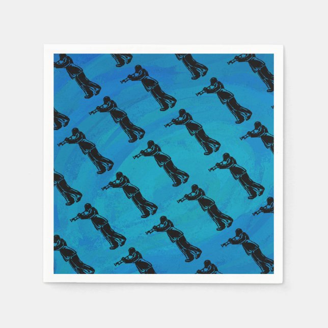 New York Boogie Nights Trumpet Blue Serviette (Vorderseite)