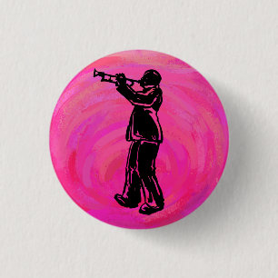 New York Boogie Nights Trumpet Hot Pink Button