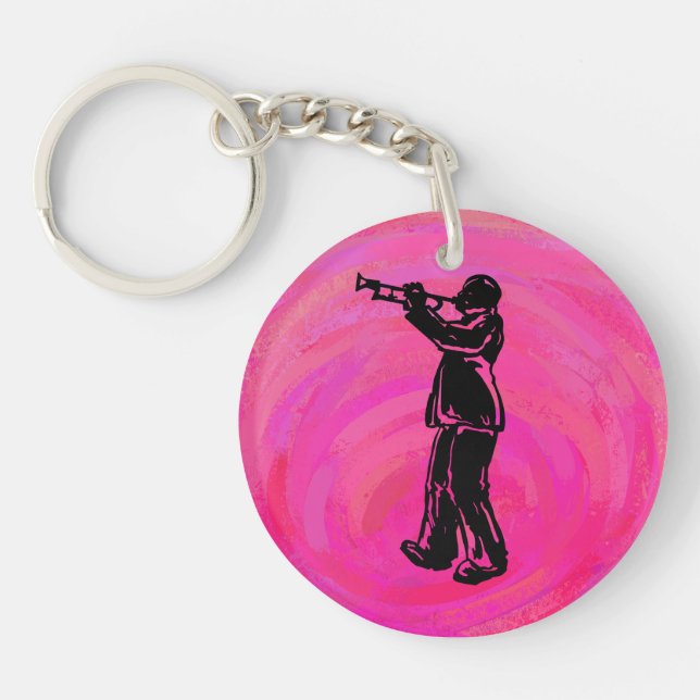 New York Boogie Nights Trumpet Hot Pink Schlüsselanhänger (Vorderseite)